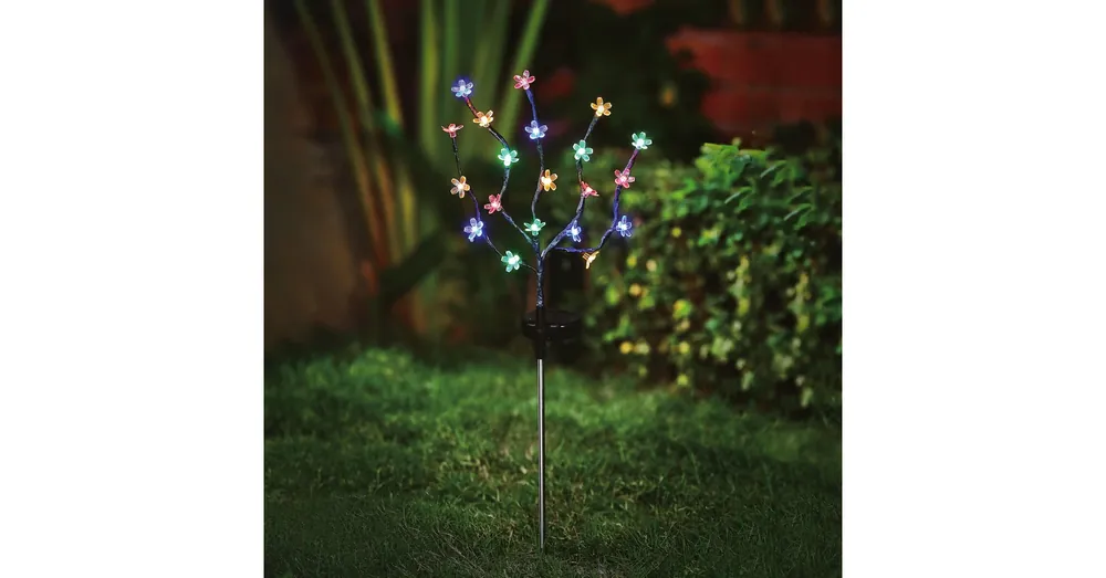 Leszúrható szolár virág - 20 színes LED - 65 cm Korlátozott ajánlat