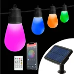 Olcsóbb Smart szolár fényfüzér - 15 db RGBIC LED - 6,5 m - bluetooth