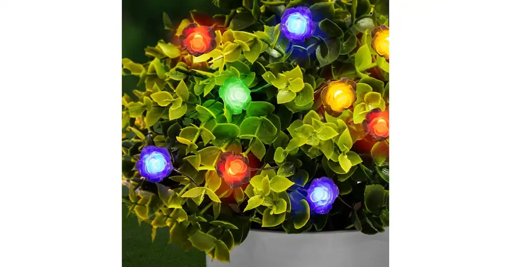 LED szolár fényfüzér - virág - 2,3 m - 20 LED - színes Biztonságos vásárlás