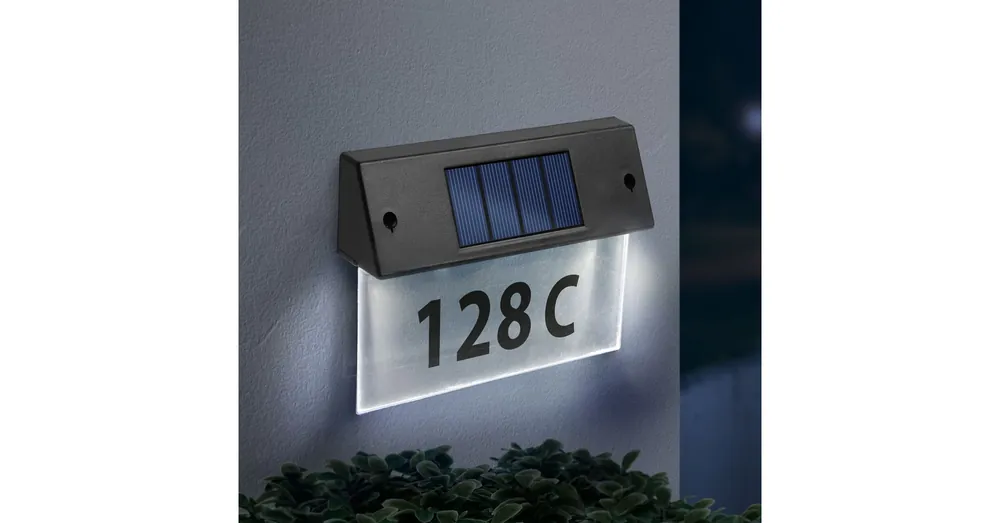 Legjobb ár Szolár házszámfény - átlátszó plexi - hidegfehér LED - 22 x 16,5 x 5 cm