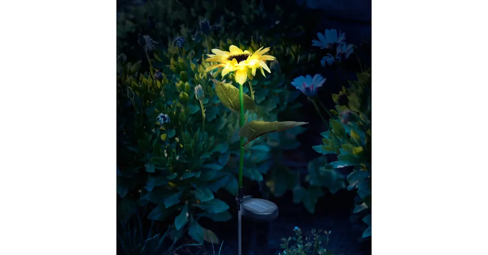 Olcsó Leszúrható szolár napraforgó - 75 cm - 8 melegfehér LED