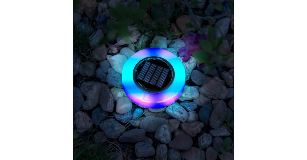 Legkelendőbb LED-es leszúrható szolár lámpa - kör alakú - RGB színes LED - 105 x 128 mm