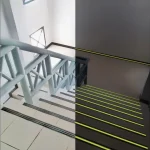 Végkiárusítás Ragasztószalag - csúszásmentes - 5 m x 50 mm - foszforeszkáló / fekete