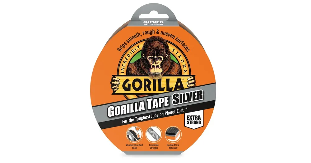 Gyors kiszállítás Gorilla Tape Silver 32m x 48mm Szürke Extra Erős Ragasztószalag