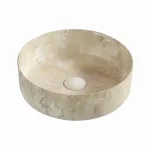 Mosdó, Bathco Dallas, kerek pultra ültethető, travertino márvány, 36*36*12 cm I.o. Ajánlat