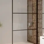Riho, Grid GB4140000 Zuhanyfal, natúr üveg, fekete kerettel, 140 cm Újdonság