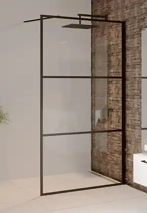 Riho, Grid GB4140000 Zuhanyfal, natúr üveg, fekete kerettel, 140 cm Újdonság