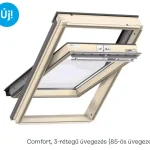 Rendeld meg most Velux, Tetőablak GLL MK06 1085, készre lakkozott fa, 3-rétegű üvegezés (85) 78x118 cm