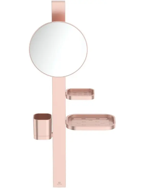 Ideal Standard, Alu + Beauty Bar S nagyító tükör és polcrendszer, rose, BD589RO Expressz kézbesítés