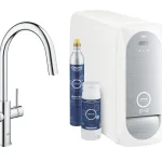Vásárlói kedvenc Grohe, Blue Home vízszűrős konyhai mosogató, C-kifolyós, kihúzható zuhanyfejjel, kezdő készlet 31541000