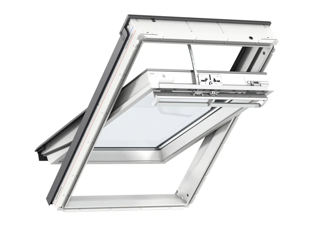 Velux, Elektromos tetőtéri ablak GGU UK08 007021, 2-rétegű üveg, műanyag bevonat fa maggal, 134x140 cm Nézd meg most