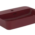 Biztonságos fizetés Mosdó, Ideal Standard, Ipalyss E2077V6, pultra ültethető, csaplyukkal, bordó, 55 cm