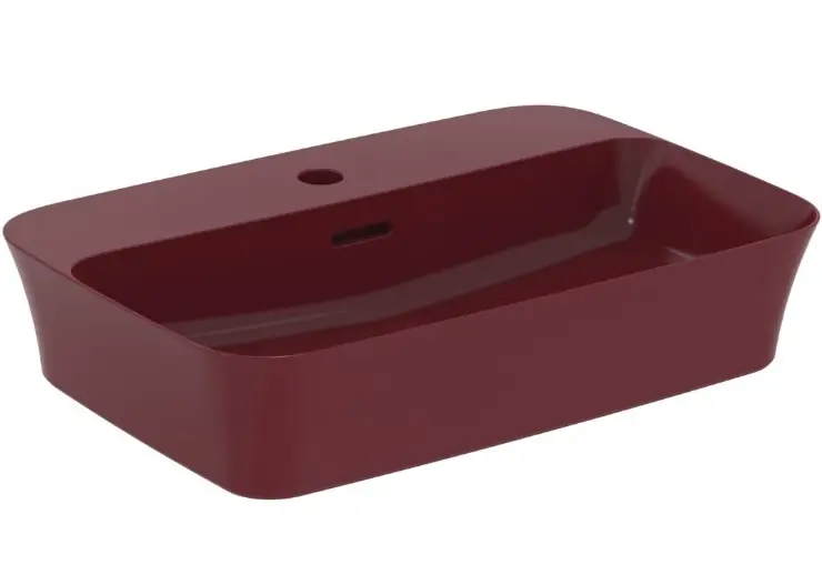 Biztonságos fizetés Mosdó, Ideal Standard, Ipalyss E2077V6, pultra ültethető, csaplyukkal, bordó, 55 cm