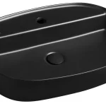 Mosdó, Sapho Infinity Oval 10NF65060-2N, csaplyukkal, matt fekete, 60 cm Olcsóbb