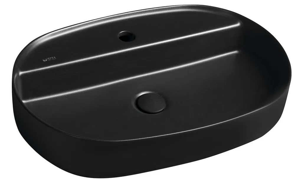 Mosdó, Sapho Infinity Oval 10NF65060-2N, csaplyukkal, matt fekete, 60 cm Olcsóbb