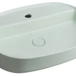 Azonnal elérhető Mosdó, Sapho, Infinity Oval 10NF65060-2T, pultra ültethető, csaplyukkal, matt mentol, 60 cm