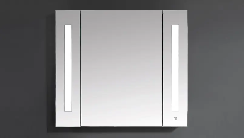Akció Wellis, Canaria tükrös fürdőszoba szekrény LED világítással 80x12x70 cm