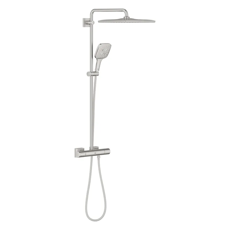 Grohe, Rainshower 310 Cube Termosztátos zuhanyrendszer Rainshower Mono 310 Cube fejzuhany, supersteel 26837DC0 Biztonságos vásárlás