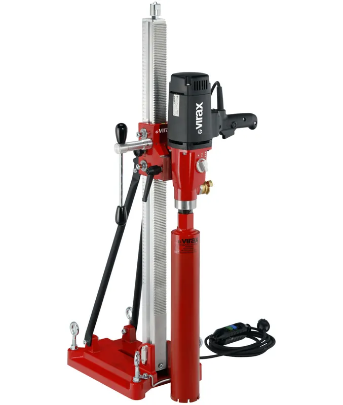 VIRAX V150+ GYÉMÁNT FÚRÓGÉP ÁLLVÁNNYAL + 127 MM-ES GYÉMÁNT FÚRÓKORONA + KÉZI VÍZPUMPA + VEZETŐ (9900 Akció