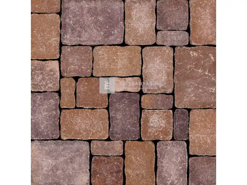 Népszerű Semmelrock Castello Antico kombi térkő vörösbarna 6 cm
