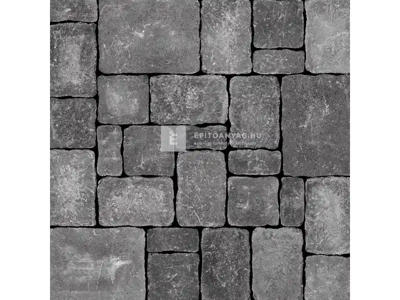 Végkiárusítás Semmelrock Castello Antico kombi térkő szürke-fekete 6 cm