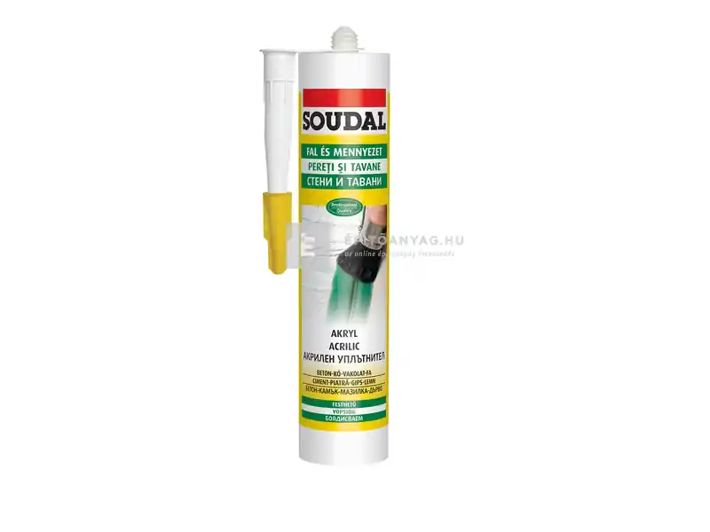 Végkiárusítás Soudal Akril Univerzális, festhető tömítő, fehér 280 ml