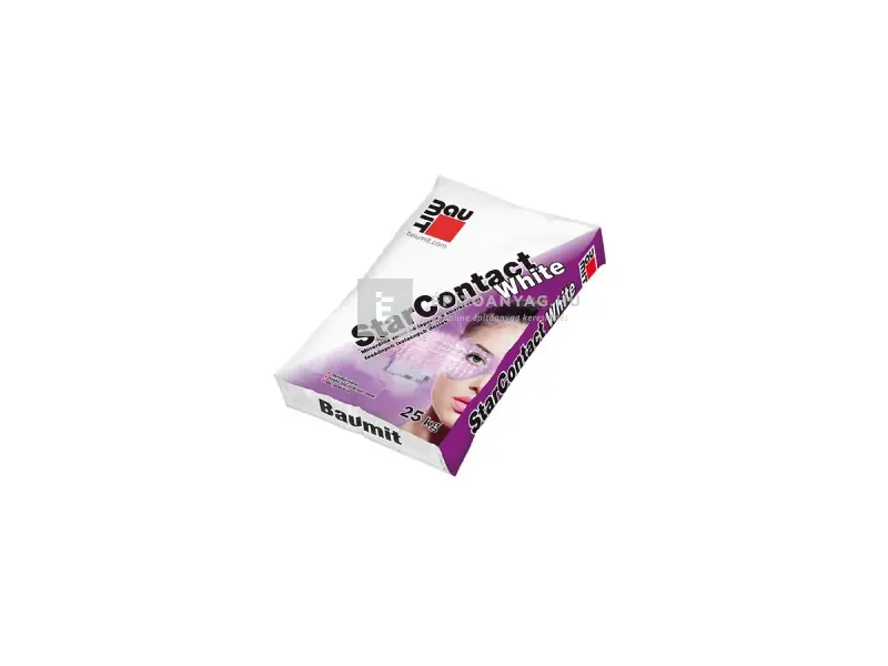 Azonnali szállítás Baumit StarContact White homlokzati ragasztó és ágyazóhabarcs, fehér, 25 kg