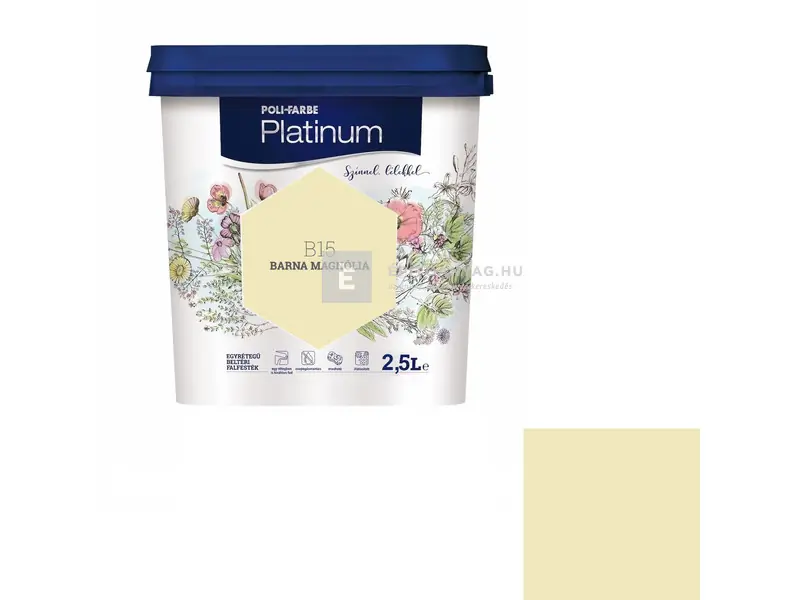 Poli-Farbe Platinum beltéri falfesték B15 barna magnólia 2,5 l Azonnali szállítás