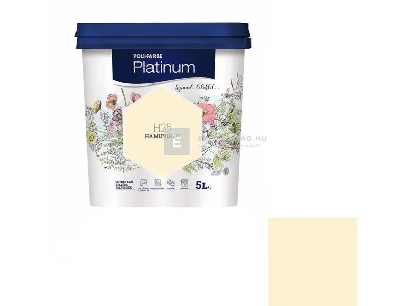 Poli-Farbe Platinum beltéri falfesték H25 hamuvirág 5 l Rendeld meg most