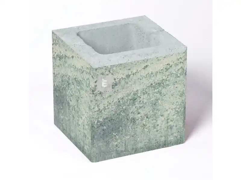 Leier Modern kerítéskő félkő natúr, satírozott füstantracit 20x20x20 cm Legnépszerűbb