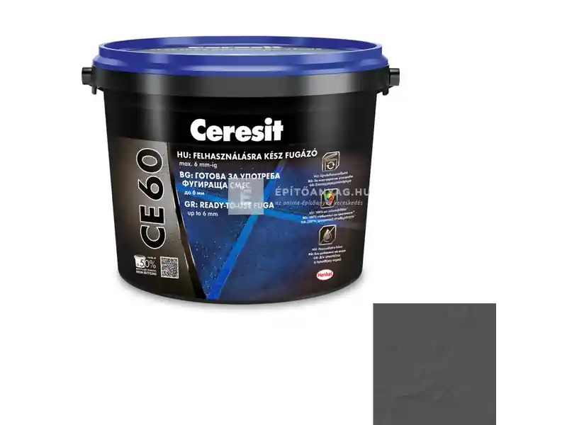 Rendeld meg most Henkel Ceresit CE 60 felhasználásra kész fugázó grafit 2 kg