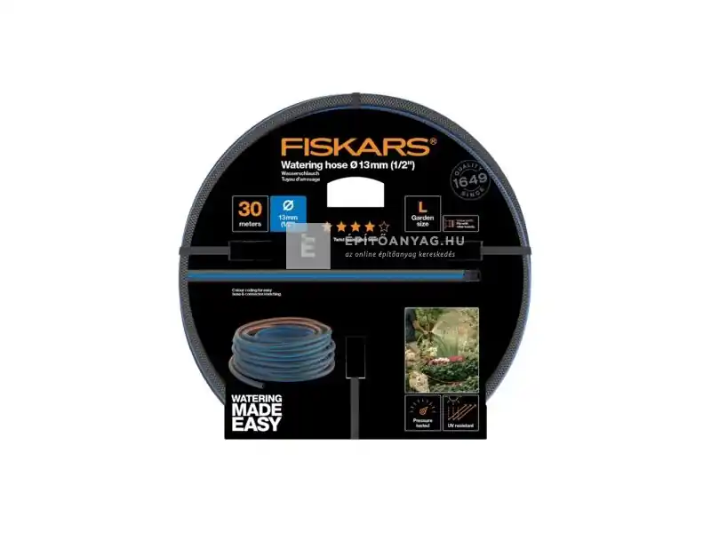 Olcsó Fiskars locsolótömlő 1/2", 30 m, Q4