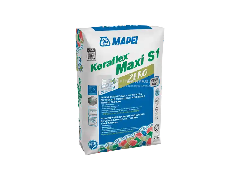 Akció Mapei Keraflex Maxi S1 Zero kerámiaburkolat-ragasztó C2TE S1 szürke 25 kg