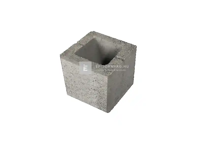 újHÁZ Modern kerítéskő félkő finomszórt, carbon 20x20x20 cm Szuper akció