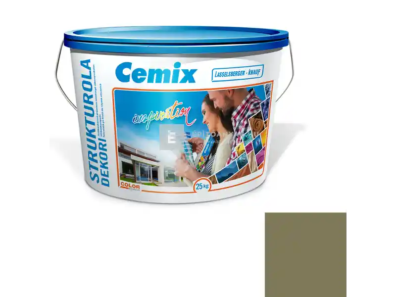 Cemix 2704 StrukturOLA Dekor diszperziós vékonyvakolat, dörzsölt 2 mm 6569 intense 25 kg Olcsóbb