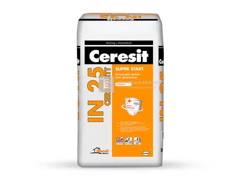 Gyors kiszállítás Henkel Ceresit IN 25 Cereglett univerzális gipszes glett 20 kg
