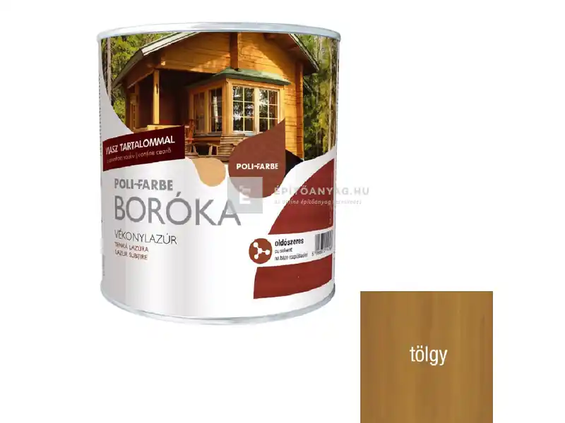 Exkluzív ajánlat Poli-Farbe Boróka oldószeres vékonylazúr tölgy 0,75 l