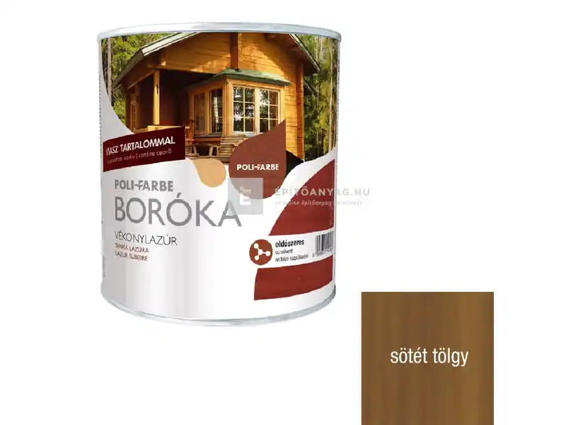 Poli-Farbe Boróka oldószeres vékonylazúr sötét tölgy 2,5 l Legjobb ár