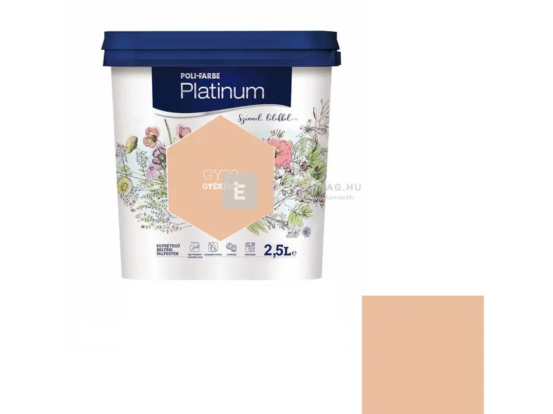 Poli-Farbe Platinum beltéri falfesték GY30 gyékény 2,5 l Gyors kiszállítás