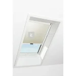 Roto Designo ZRE R6/R8 54x78 cm, bézs fényszűrő roló, fehér profilokkal Árcsökkenés