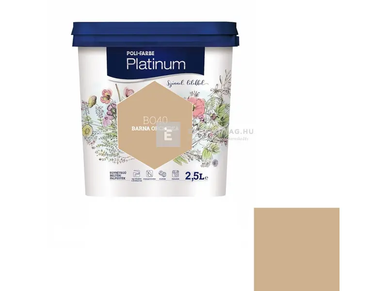 Árengedmény Poli-Farbe Platinum beltéri falfesték BO40 barna orchidea 2,5 l