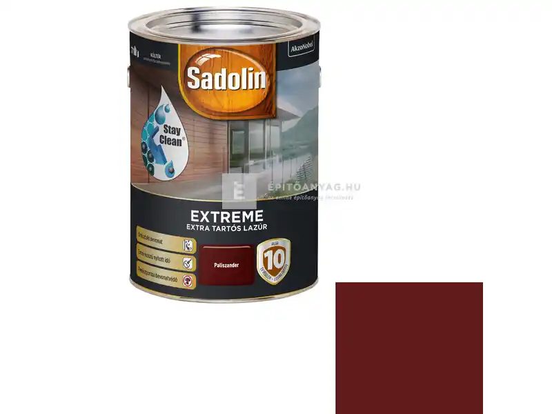 Sadolin Extreme vizesbázisú vastaglazúr selyemfényű paliszander 4,5 l Bestseller