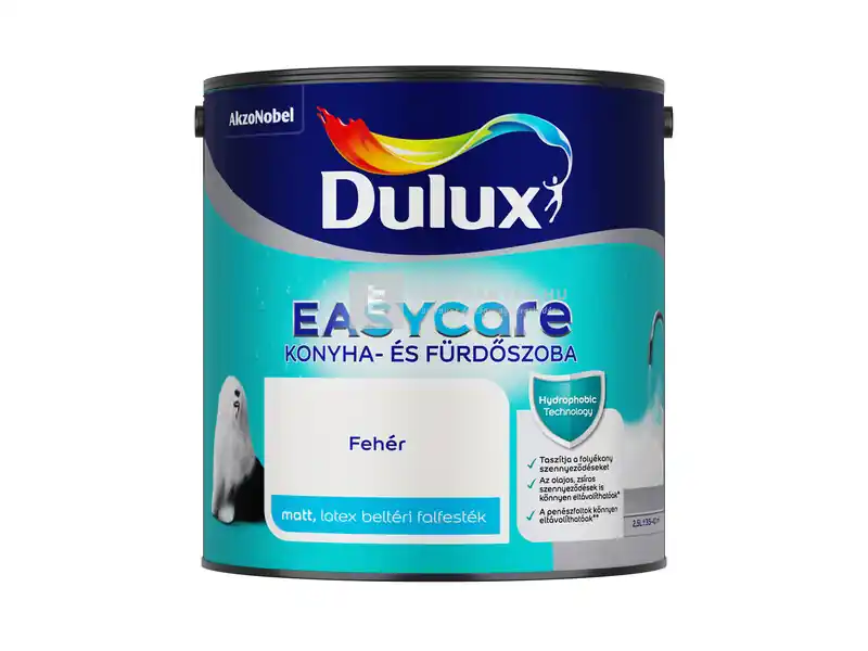Dulux EasyCare Konyha és Fürdőszoba beltéri falfesték mattfehér 2,5 l Árengedmény