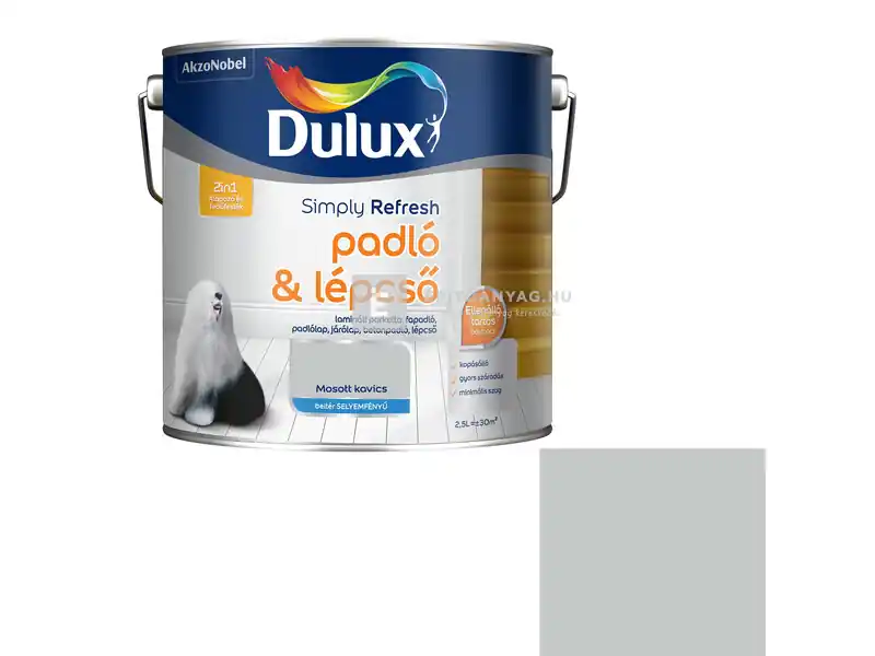 Árengedmény Dulux Simply Refresh padló & lépcső festék mosott kavics 2,5 l