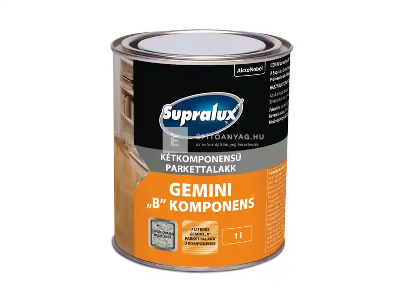 Supralux Gemini kétkomponensű parkettalakk B, 1 l Kedvezményes ár