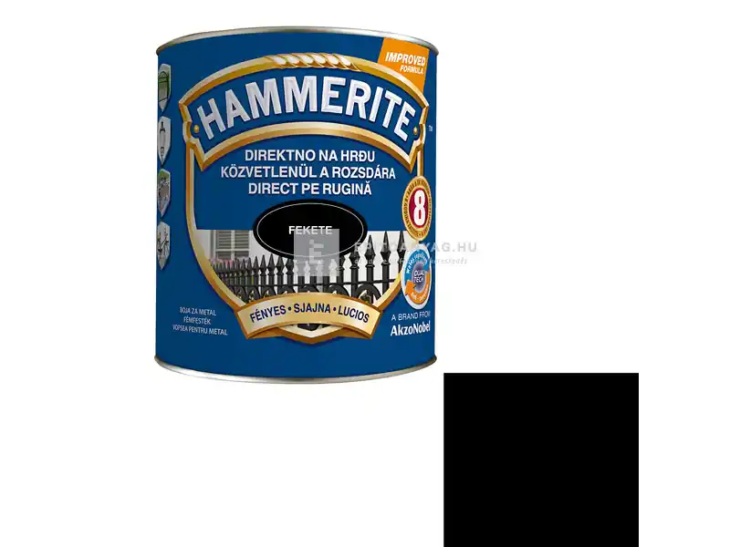Hammerite Közvetlenül a Rozsdára fényes fekete 2,5 l Legkelendőbb