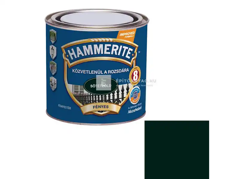 Hammerite Közvetlenül a Rozsdára fényes sötétzöld 0,25 l Kihagyhatatlan ajánlat