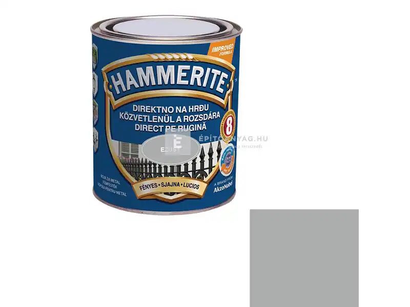 Hammerite Közvetlenül a Rozsdára fényes ezüst 0,75 l Rendeld meg most
