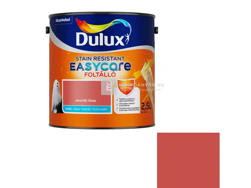 Dulux EasyCare matt, foltálló beltéri falfesték skarlát íbisz 2,5 l Biztonságos fizetés