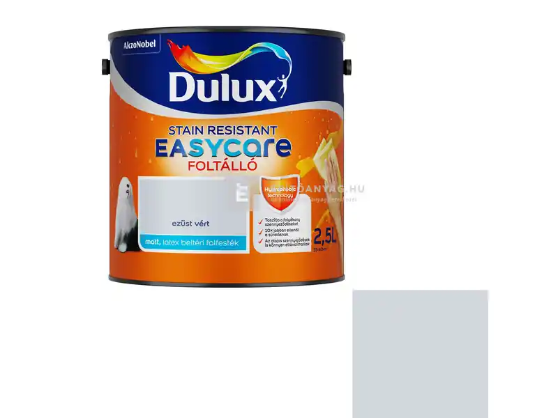 Dulux EasyCare matt, foltálló beltéri falfesték ezüst vért 2,5 l Csak ma